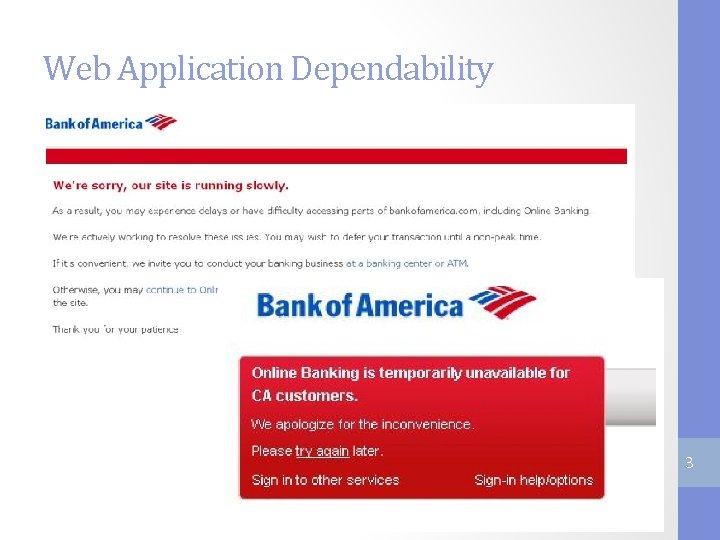 Web Application Dependability 3 