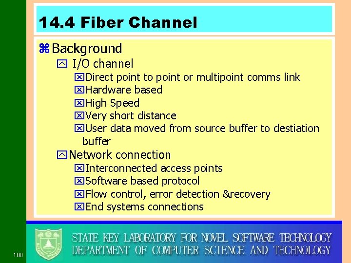 14. 4 Fiber Channel z Background y I/O channel x. Direct point to point