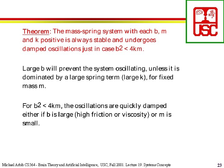 Michael Arbib CS 564 - Brain Theory and Artificial Intelligence, USC, Fall 2001. Lecture