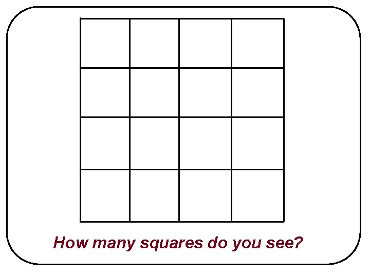 How many squares do you see? 