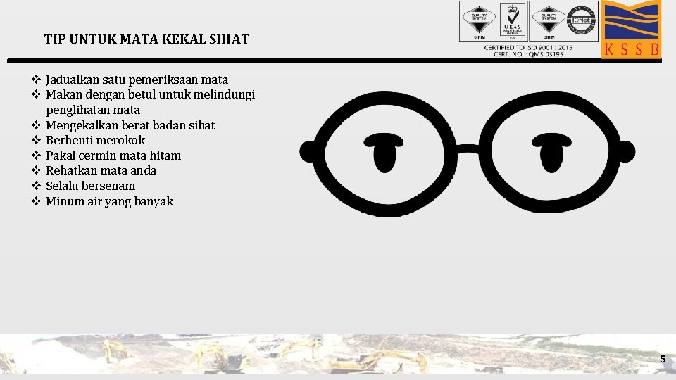 TIP UNTUK MATA KEKAL SIHAT v Jadualkan satu pemeriksaan mata v Makan dengan betul