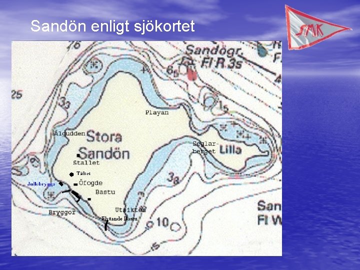 Sandön enligt sjökortet 