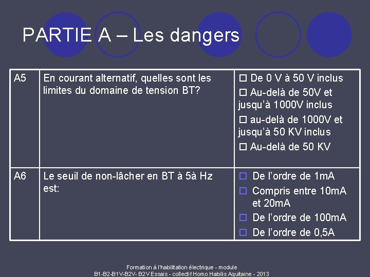 Questionnaire B 1 B 1 V Excutant lectrique — free download