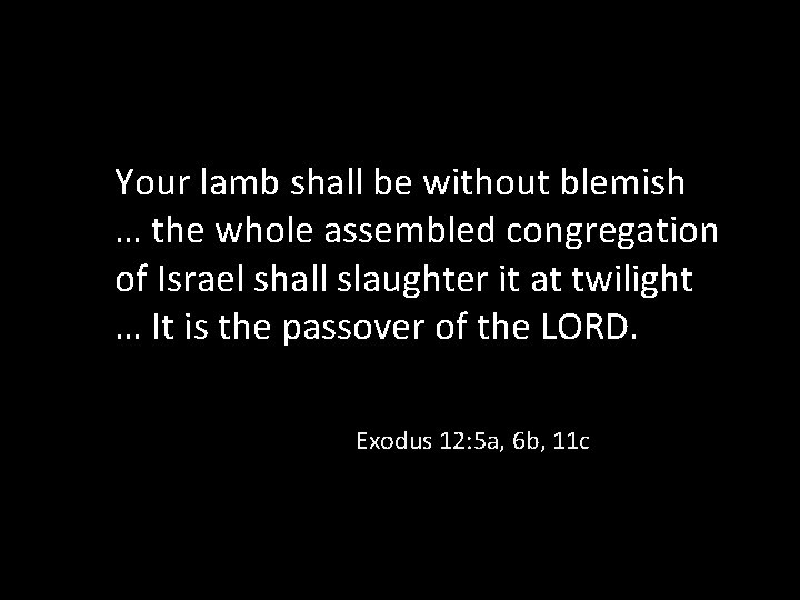 Your lamb shall be without blemish … the whole assembled congregation of Israel shall