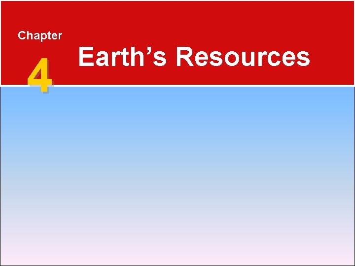 Chapter 4 Earth’s Resources 