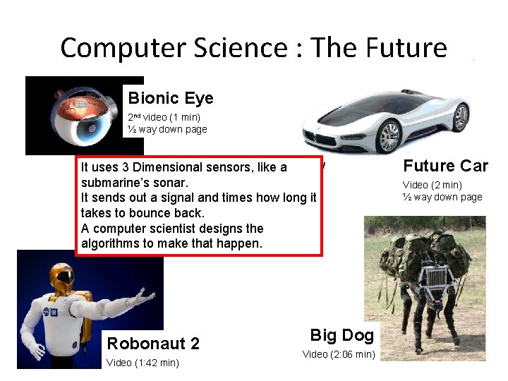 Computer Science : The Future Bionic Eye 2 nd video (1 min) ½ way