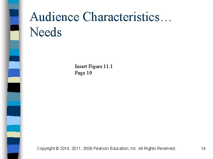 Audience Characteristics… Needs Insert Figure 11. 1 Page 10 Copyright © 2014, 2011, 2008