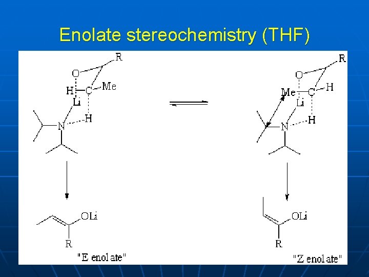 Enolate stereochemistry (THF) 