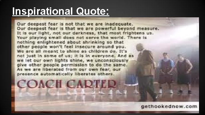 Inspirational Quote: 