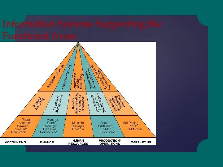 Information Systems Supporting the Functional Areas 