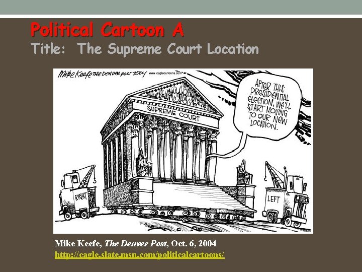 Political Cartoon A Title: The Supreme Court Location Mike Keefe, The Denver Post, Oct.