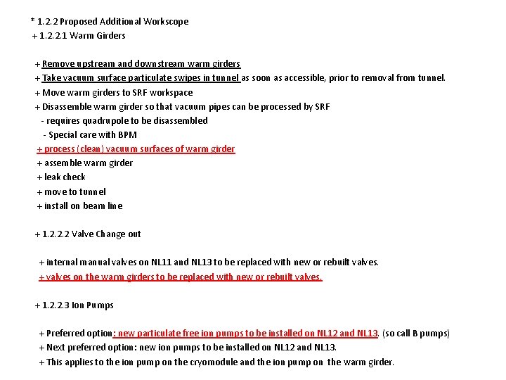 * 1. 2. 2 Proposed Additional Workscope + 1. 2. 2. 1 Warm Girders