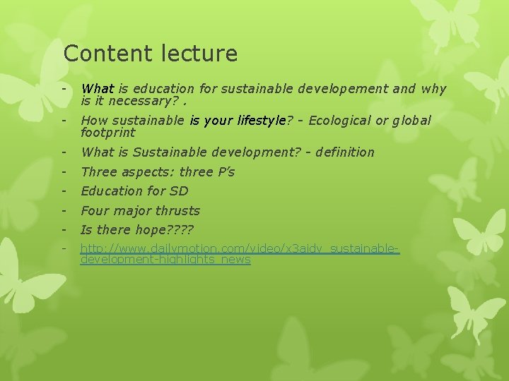 Content lecture - What is education for sustainable developement and why is it necessary?