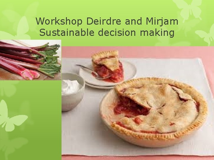Workshop Deirdre and Mirjam Sustainable decision making 