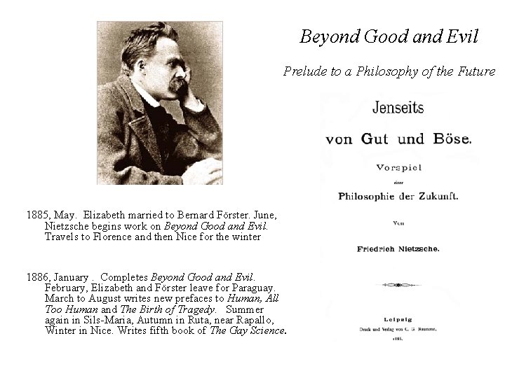 Beyond Good and Evil Prelude to a Philosophy of the Future 1885, May. Elizabeth