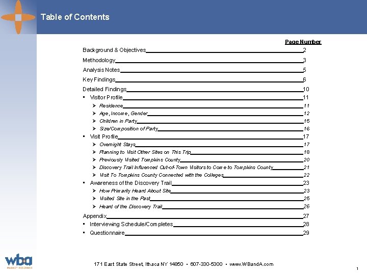 Table of Contents Background & Objectives Page Number 2 Methodology 3 Analysis Notes 5