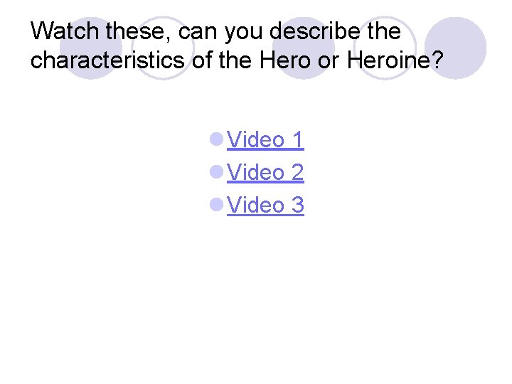 Watch these, can you describe the characteristics of the Hero or Heroine? l Video