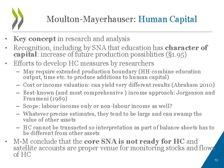 Moulton-Mayerhauser: Human Capital • Key concept in research and analysis • Recognition, including by