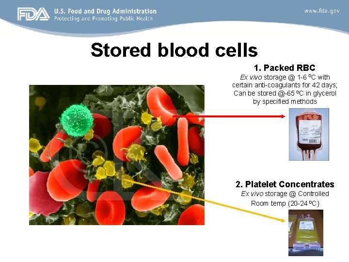 Stored blood cells 1. Packed RBC Ex vivo storage @ 1 -6 0 C