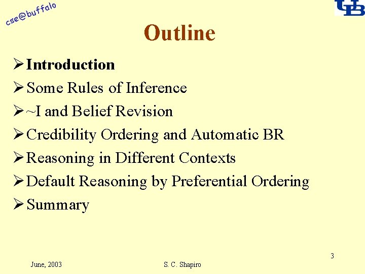 alo f buf @ cse Outline Ø Introduction Ø Some Rules of Inference Ø
