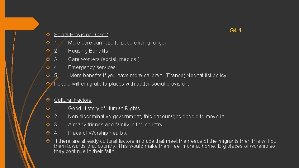  Social Provision (Care) 1. More can lead to people living longer 2. Housing