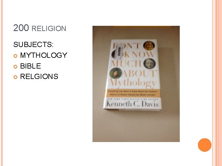 200 RELIGION SUBJECTS: MYTHOLOGY BIBLE RELGIONS 