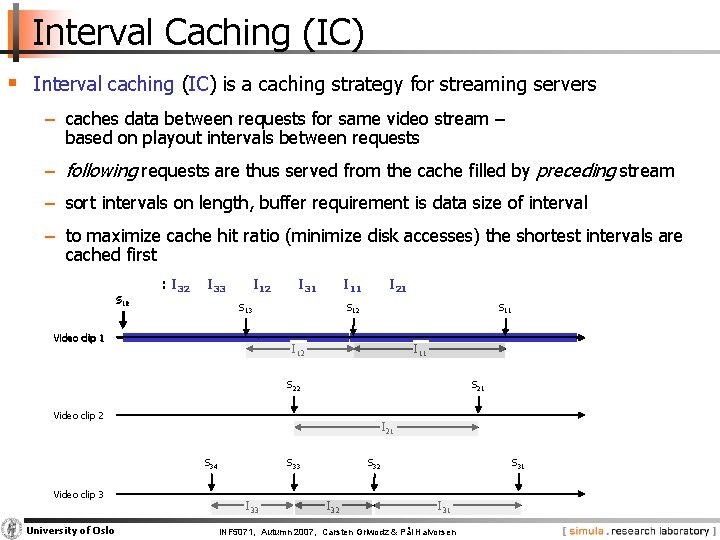 Interval Caching (IC) § Interval caching (IC) is a caching strategy for streaming servers