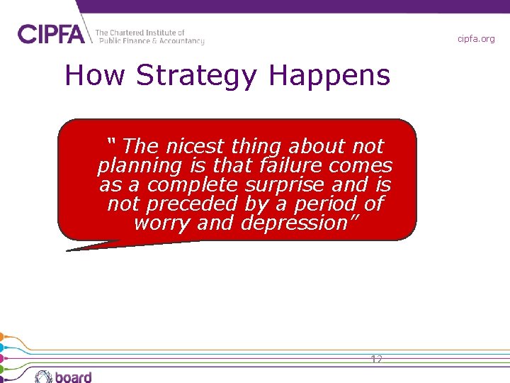 cipfa. org How Strategy Happens “ The nicest thing about not planning is that