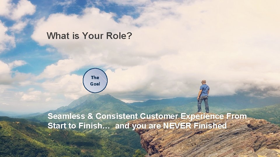 What is Your Role? The Goal Seamless & Consistent Customer Experience From Start to