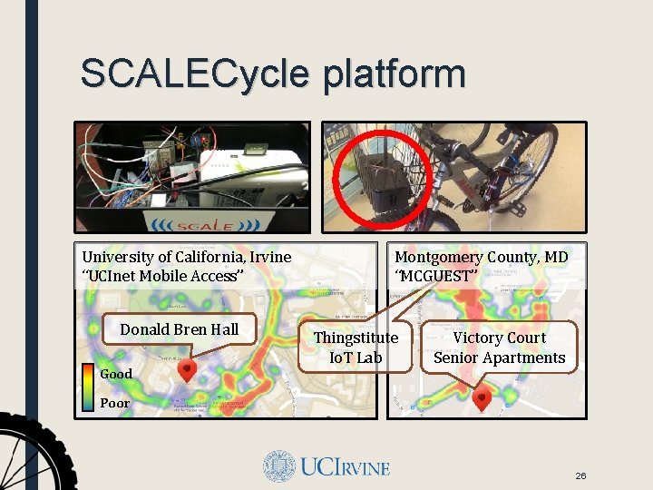 SCALECycle platform University of California, Irvine “UCInet Mobile Access” Donald Bren Hall Good Montgomery