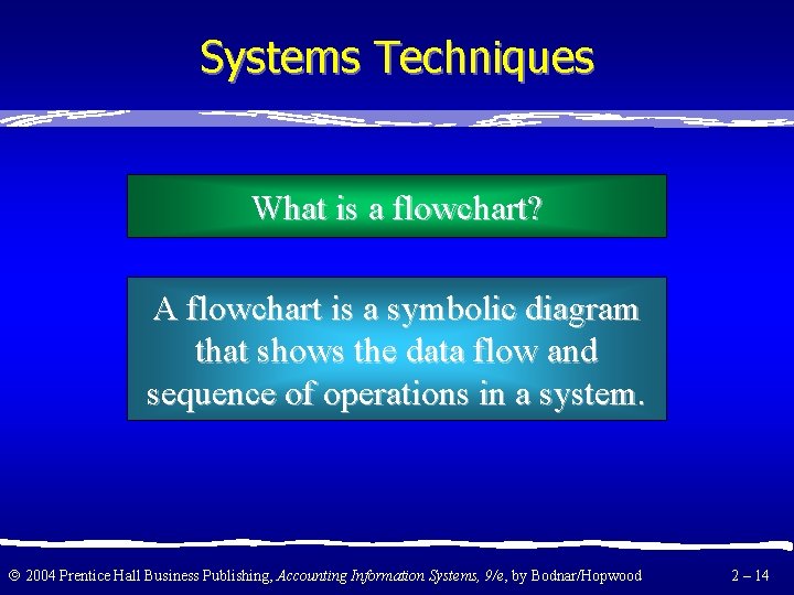 Systems Techniques What is a flowchart? A flowchart is a symbolic diagram that shows