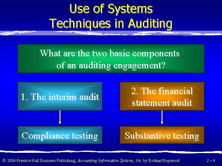 Use of Systems Techniques in Auditing What are the two basic components of an