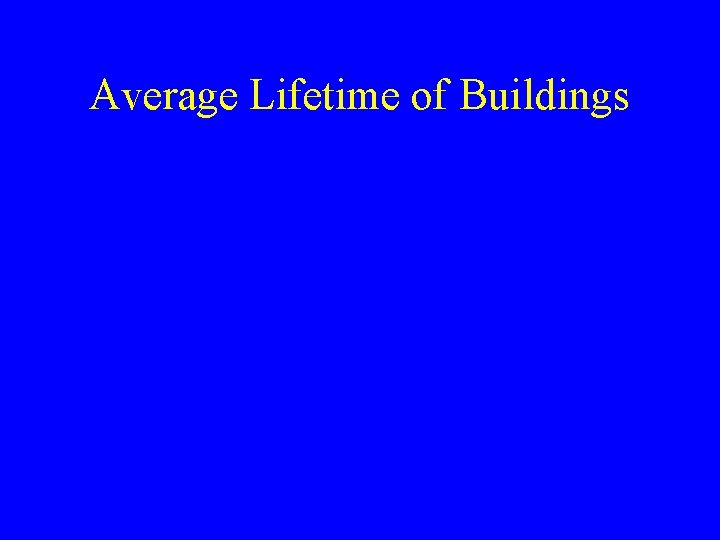 Average Lifetime of Buildings 