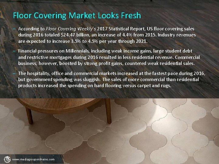 Floor Covering Market Looks Fresh – According to Floor Covering Weekly’s 2017 Statistical Report,