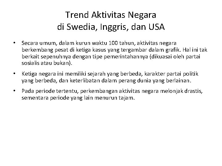 Trend Aktivitas Negara di Swedia, Inggris, dan USA • Secara umum, dalam kurun waktu
