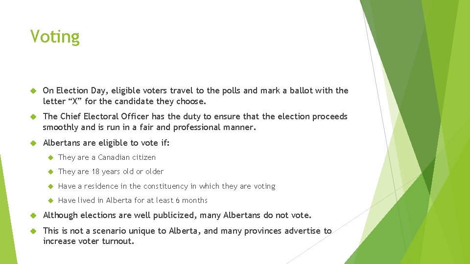 Voting On Election Day, eligible voters travel to the polls and mark a ballot