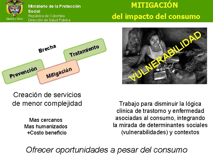 Ministerio de la Protección Social República de Colombia Dirección de Salud Publica a ch