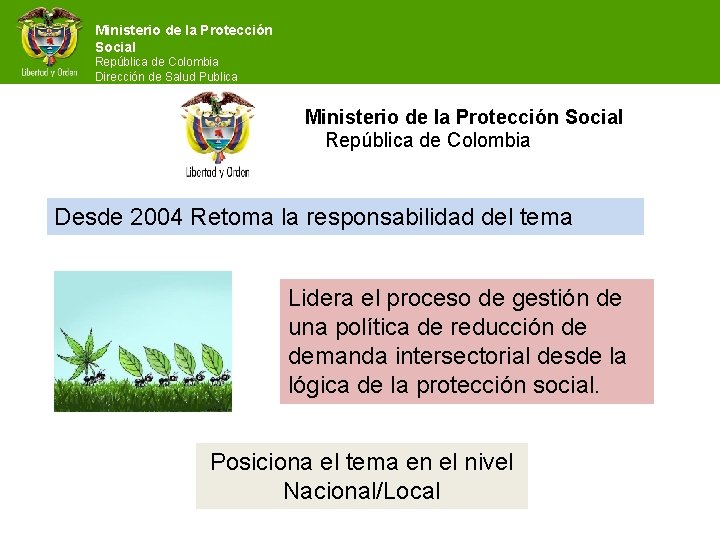 Ministerio de la Protección Social República de Colombia Dirección de Salud Publica Ministerio de