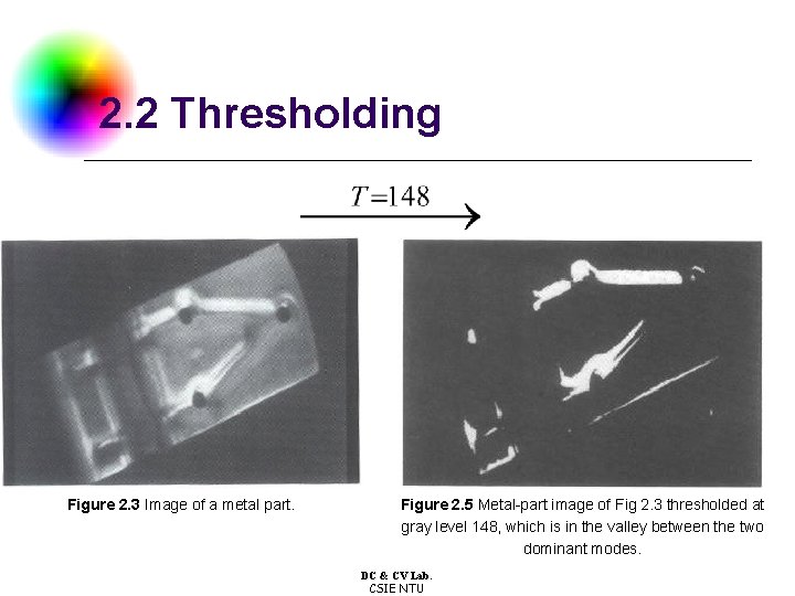 2. 2 Thresholding Figure 2. 3 Image of a metal part. Figure 2. 5