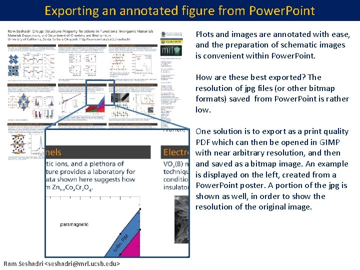 Exporting an annotated figure from Power. Point Plots and images are annotated with ease,