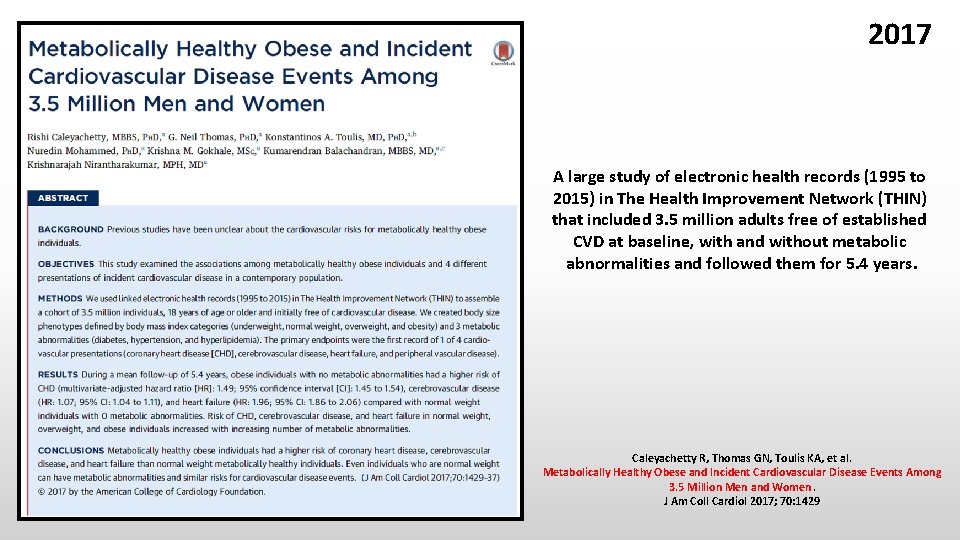 2017 A large study of electronic health records (1995 to 2015) in The Health