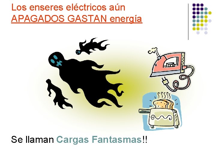 Los enseres eléctricos aún APAGADOS GASTAN energía Se llaman Cargas Fantasmas!! 