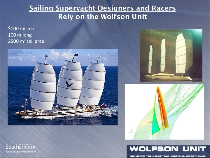 Sailing Superyacht Designers and Racers Rely on the Wolfson Unit $100 million 100 m