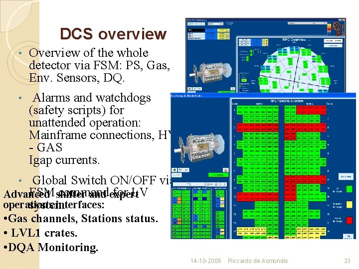 DCS overview • Overview of the whole detector via FSM: PS, Gas, Env. Sensors,