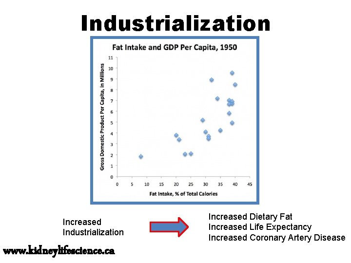 Industrialization Increased Industrialization www. kidneylifescience. ca Increased Dietary Fat Increased Life Expectancy Increased Coronary