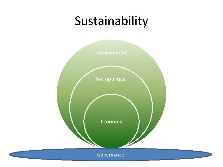 Sustainability Environment Sociopolitical Economy Governance 
