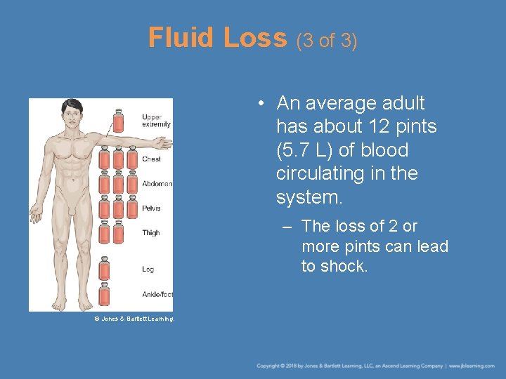 Fluid Loss (3 of 3) • An average adult has about 12 pints (5.