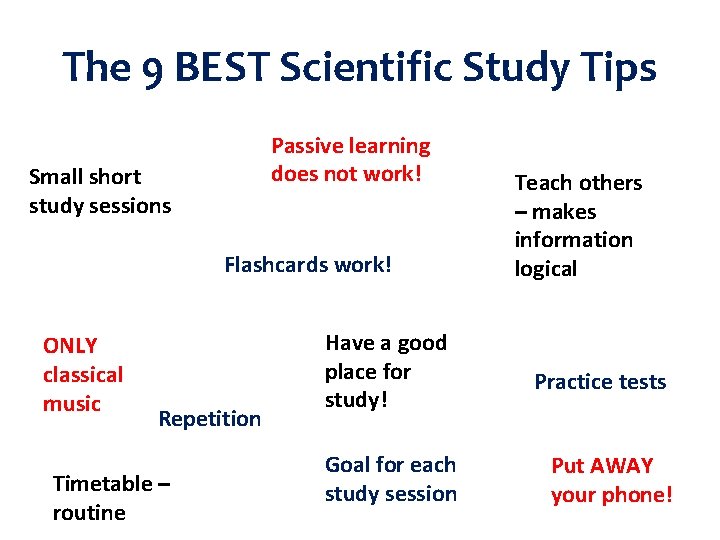 The 9 BEST Scientific Study Tips Passive learning does not work! Small short study