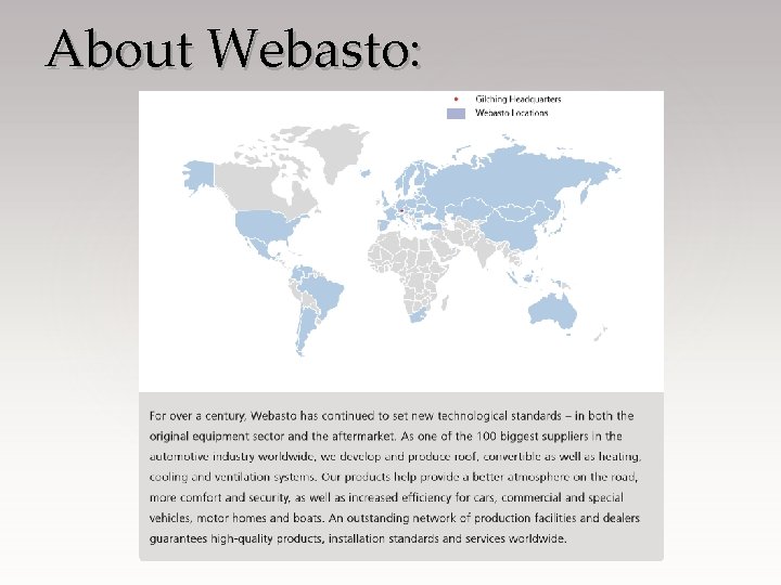 About Webasto: 