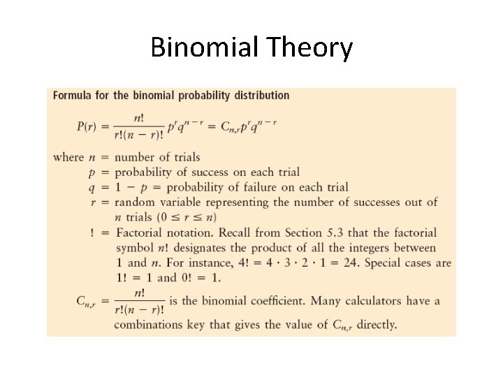 Binomial Theory 